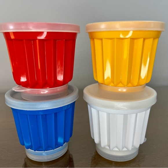 Set of 4 Tupperware Fluted Individual Jello Cup Molds Serving Dish Jel-ettes - Picture 4 of 15
